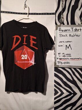 Black Matter Dice T-Shirt, Black, M
